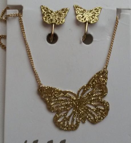 Retiazka a nausnicky s motylom, h&m