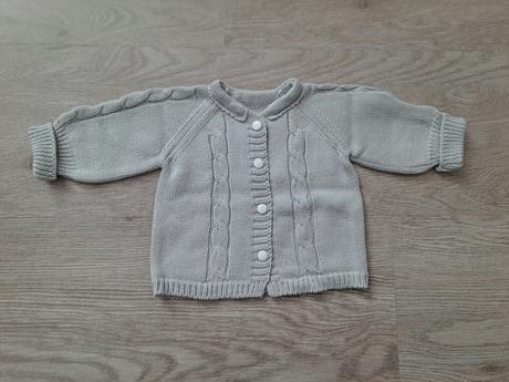 Novorodenecky sedy pleteny sveter 56 lumima, 56