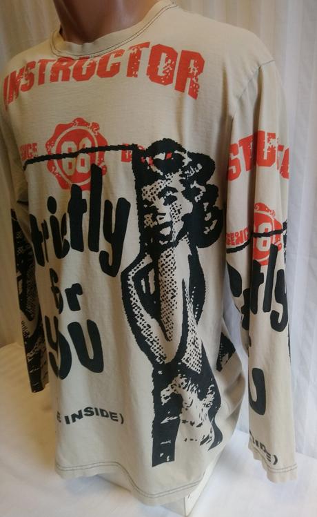 Pánske krémové tričko s motívom, casual, m, m