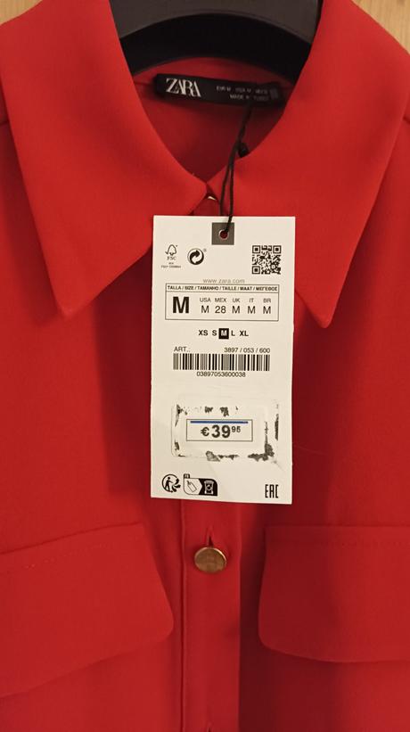Krásne červené košeľové šaty zara m, zara,m