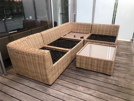 Záhradná sedacia súprava lounge umelý ratan, 