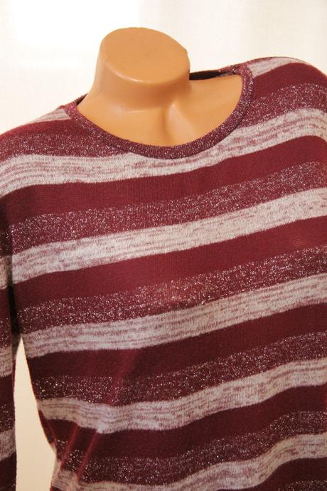 Bordovo strieborný sveter, l/xl, l