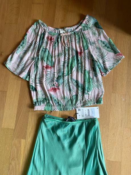H&m blúzka a sukňa zara, h&m,xs
