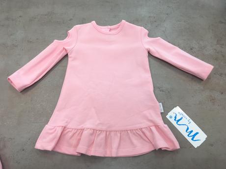 Ružové bavlnené šaty, 86 / 92 / 98