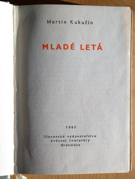 Mladé letá, martin kukučín, 