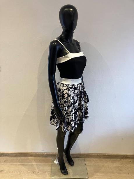 Dámske elegantné šaty čierno biele (s), s