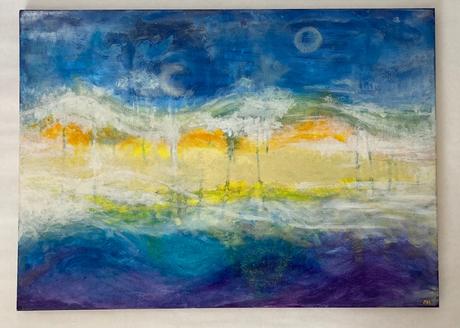 Abstraktný obraz na platne, 