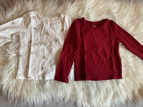 Trička h&m dlhy rukáv 2ks, h&m,92