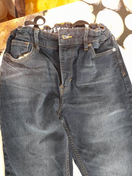 Džínsy rifle skinny fit modré , super strech, h&m,158