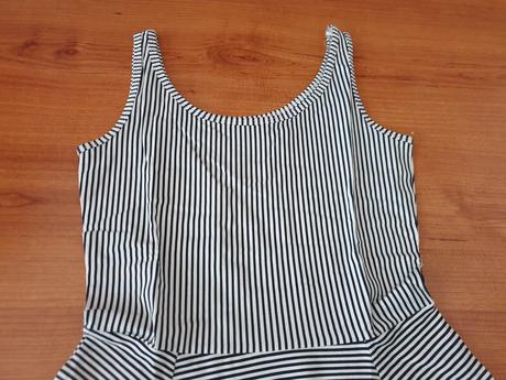 Zvonové pásikové šaty, h&m,146 / 152