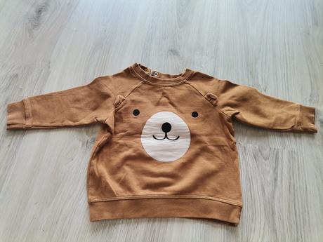Hnedá mikina s mackom, h&m,86