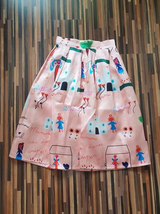 Ackova midi sukna s potlacou, xs