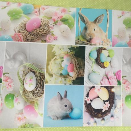 Zelený veľkonočný obrus 188/48 cm  skladom, 