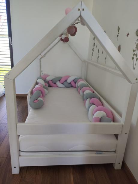 Detská postel- domcek, šírka (cm): 95,dĺžka (cm): 190