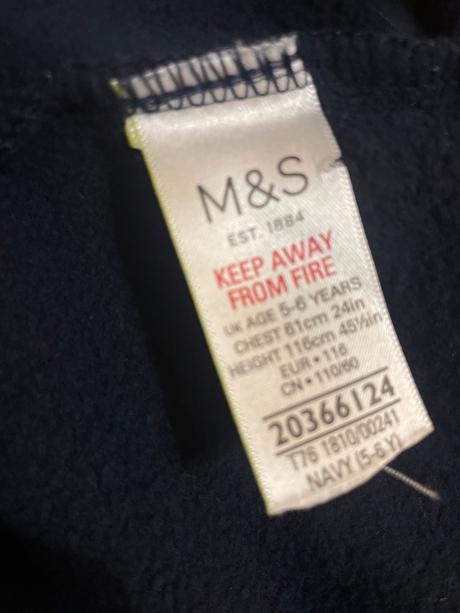 Úžasná  bavlnená mikina, marks & spencer,116