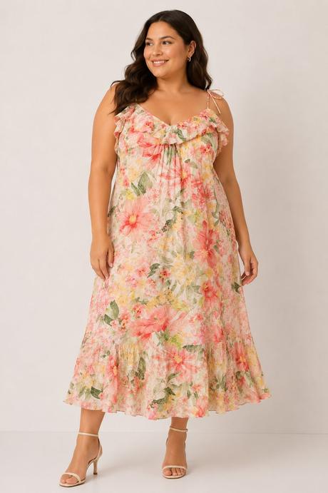 Letné kvetované šaty, h&m,xl