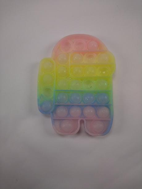 Pop it svetlo dúhový robot, 10,5 x 13,5 cm, 