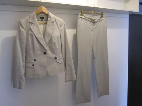 Nohavice s jemnymi pruhmi, camaieu,38