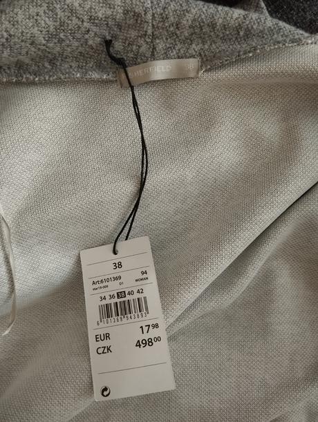 Šedý sveter bez zapínania, m