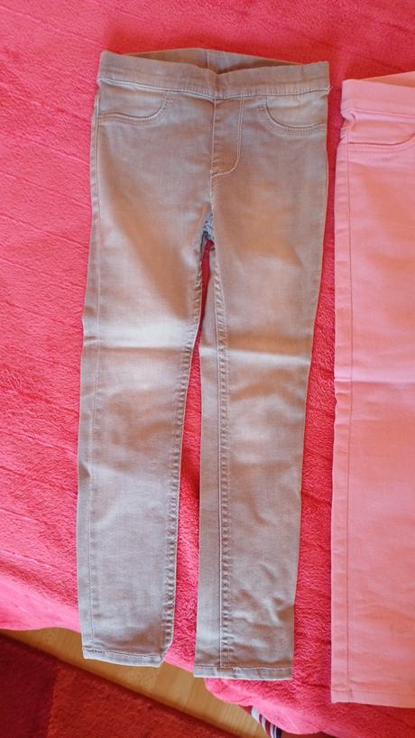 Džegínsy 1ks za 2eur-sivé,mätové,ružové, h&m,104