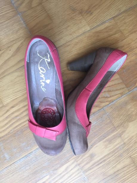 Kožené a krásne farebne skombinované lodičky, 39