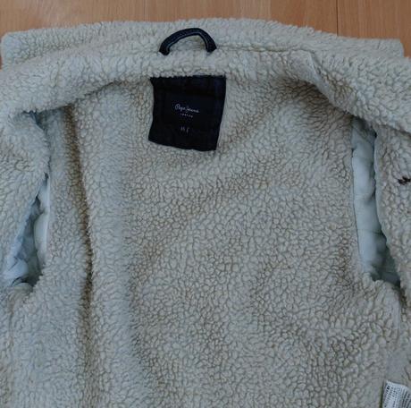 Rifľová bundička s kožušinkou, pepe jeans,xs