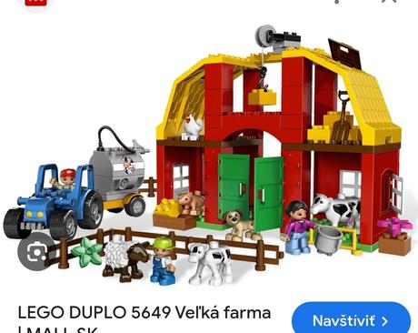 Lego duplo farma, veterinár, dom, stavebné stroje, 