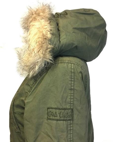 Olivovo zelená bunda s kapucňou, xs