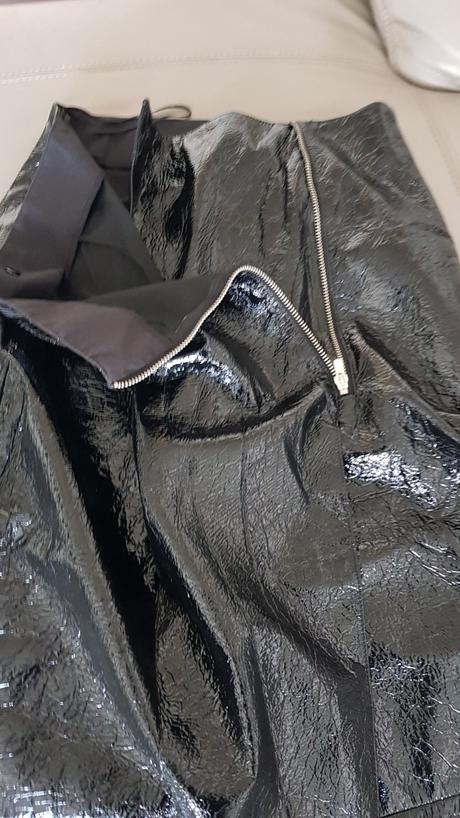 Koženková dlhá sukňa h&m, h&m,m