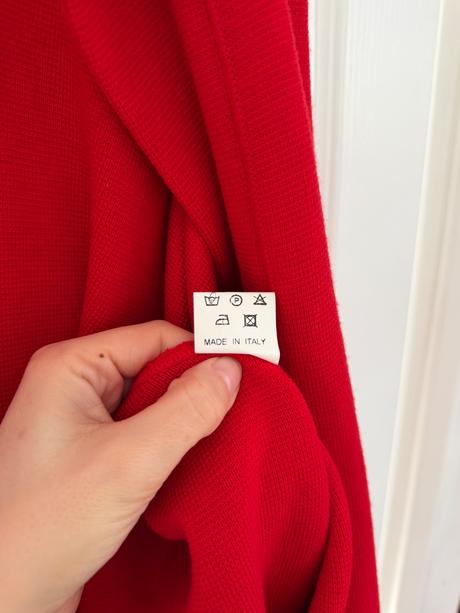 Červené pončo rosanna pellegrini extra jemná vlna,