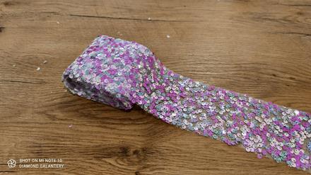 Tyl 80 mm - flitrový - fialový mix, 