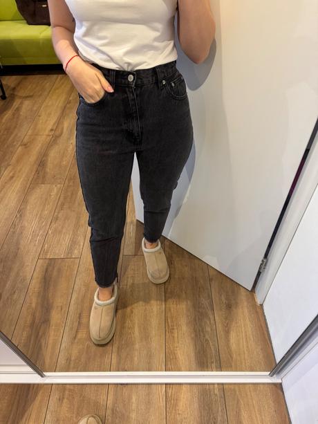 Pull & bear čierne rifle mom, pull&bear,s