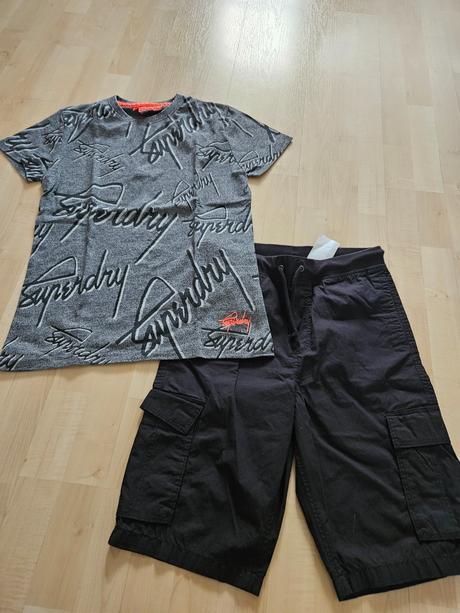 Nenosené kraťasy + 2 tričká, h&m,170