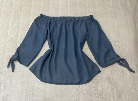 Denim blúzka s odhalenými ramenami zn. only, only,m