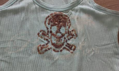 Tielko s flitrovou aplikáciou, mango,m