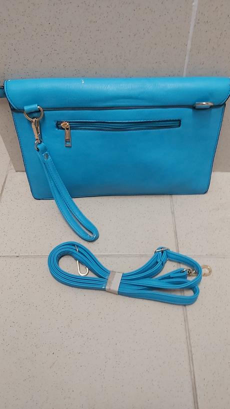 Kabelka listová tyrkysová 20x10cm,