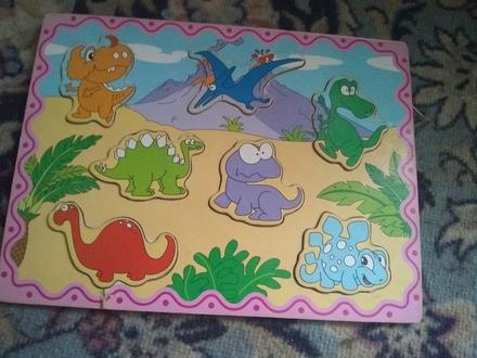 Drevené puzle dinosauri, 