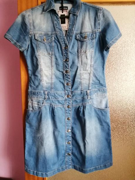 Šaty dámske mini z denimu, 38 / m