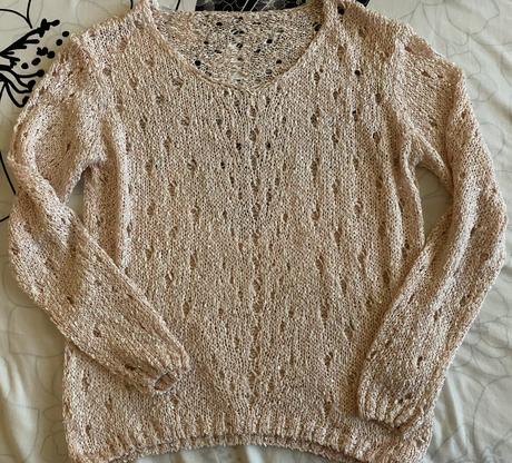Mäkký pletený pulóver s trblietkami v. s/m, s