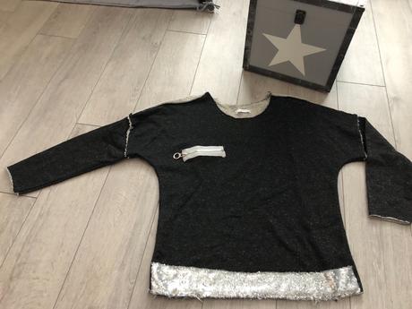 Čierno-strieborné tričko, veľ. uni,