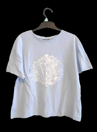 Krátke tričko s otočnými flitrami veľ.146/152, 146