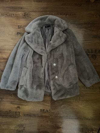 Sivý teddy kabátik new look, new look,xs
