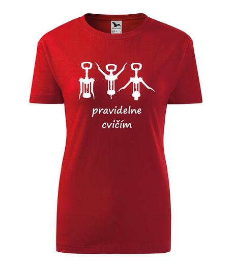 Dámske tričko - pravidelne cvičím, l / m / s / xl / xxl