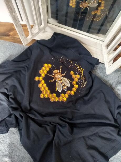 Maľované tričko včela, l - xxxl