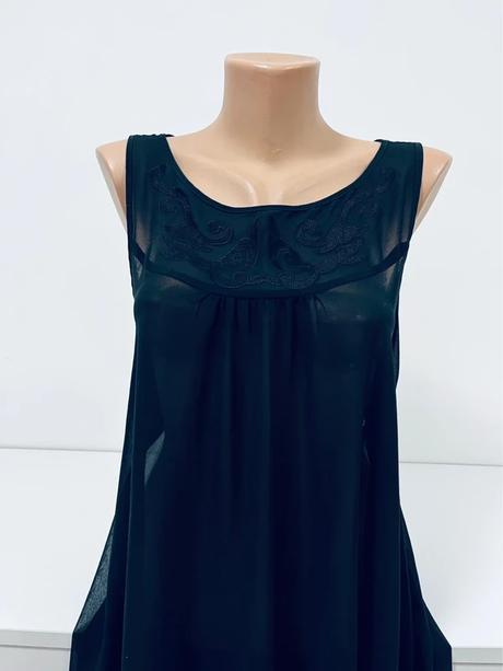 Čierne asymetrické šaty forever 21 s otvoreným, l