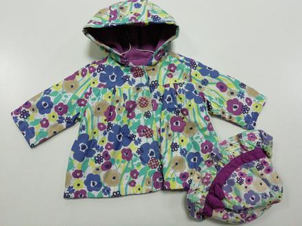 Prechodná bunda kvetinová s klobúkom, nutmeg,62