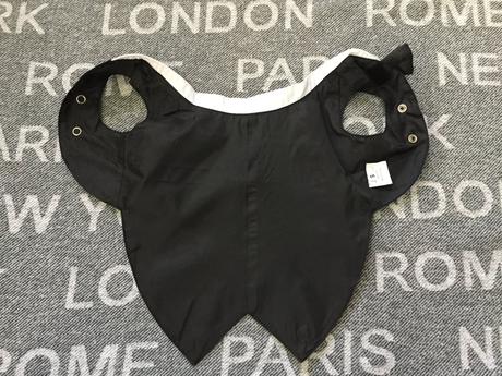 Pes, sviatocne oblecenie s motylikom s,