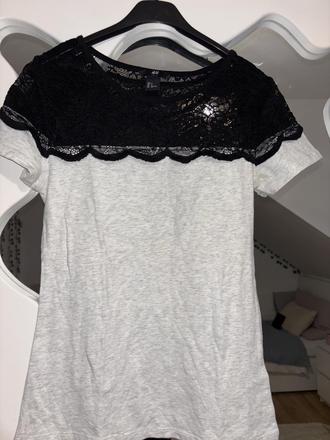 Tričko s čipkou, h&m,s