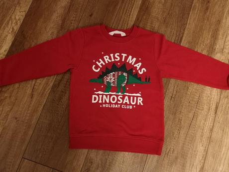Vianočná mikina s dinom, h&m,110