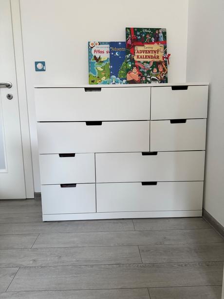Nordli komoda, 8 zásuviek, biela, 120x99 cm, ikea,
